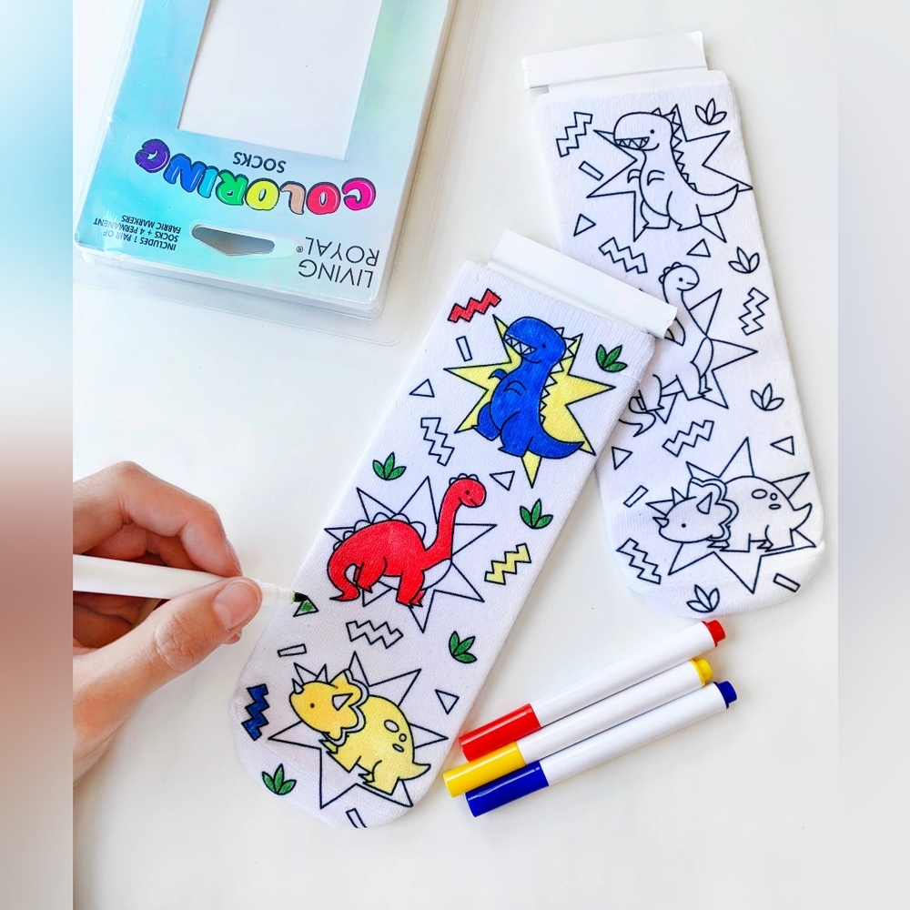 NIP Dino Daze Coloring Socks